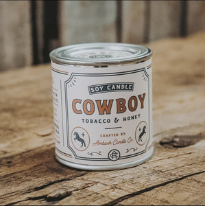 Cowboy Tobacco + Honey 8 oz Soy Candle