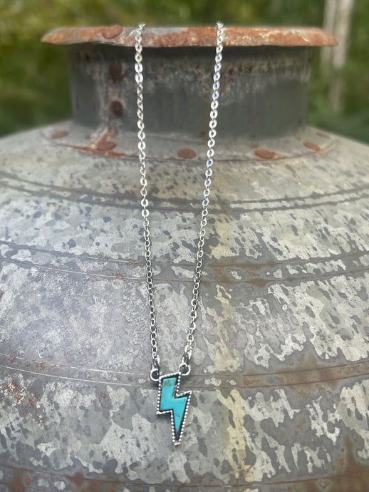 Lightning Bolt Turquoise Necklace
