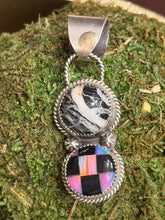 White Buffalo & Aurora Opal Checked Pendant