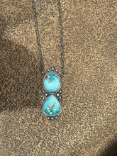 Native-Made Fox Turquoise 2 Stone Necklace – Sterling Silver – Stamped Danny Henio
