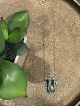 Native-Made Blackjack Turquoise Bar Necklace – Sterling Silver – Stamped JJ