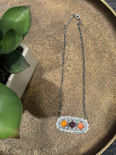 Native-Made Orange & Purple Spiny Oyster 3 Stone Bar Necklace – Sterling Silver – Cordell Platero