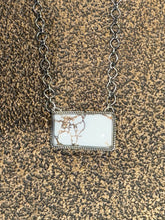 Native-Made White Horse Bar Necklace – Sterling Silver – Stamped D&D