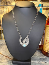 Horseshoe Bull Rider Necklace – Sterling Silver & Larimar