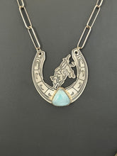 Horseshoe Bull Rider Necklace – Sterling Silver & Larimar
