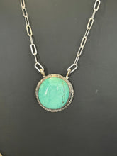 Blue-Green Round Turquoise Necklace – Sterling Silver