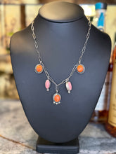 Orange Spiny & Pink Conch Dangle Necklace – Sterling Silver