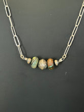 5 Bead Bar Necklace – Sterling Silver & Turquoise
