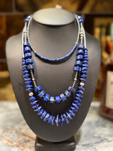 Sterling Silver Pearl Lapis Necklace – 20”