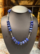 Sterling Silver Pearl Lapis Necklace – 20”