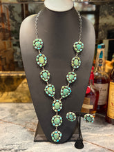 Sonoran Gold Turquoise Cluster Statement Lariat Necklace & Earring Set – Native Made by G. James