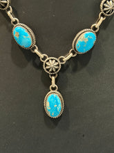 Blue Bird Turquoise Lariat Necklace – Native Made Sterling Silver