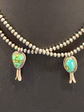 Sonoran Gold Turquoise Blossom Pendant on Pearl Necklace – Native Made by G. Rios