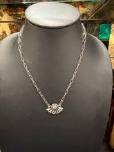 Sterling Silver Half Cluster Turquoise Necklace – Native Made by H. Tahe