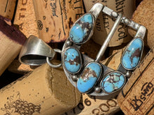 Golden Hills 5 Stone Buckle Pendant by P. Yazzie | Native-Made Sterling Silver