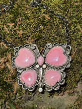 Pink Conch Butterfly Pendant Necklace