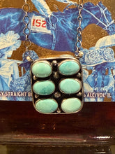 6-Stone Turquoise Necklace | Native Made Sterling Silver | Stamped L Ramone
