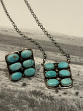 6-Stone Turquoise Necklace | Native Made Sterling Silver | Stamped L Ramone