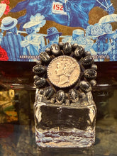 White Buffalo Coin Ring | Size 8 Sterling Silver | Native Made Stamped Eli Skeets