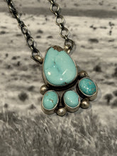 4-Stone Turquoise Necklace | Native Made Sterling Silver | Stamped Jameson Garcia