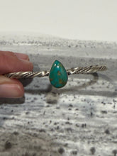 Single Stone Turquoise Cuff Bracelet | Flexible Native Made Sterling Silver