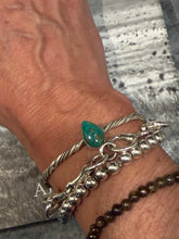 Single Stone Turquoise Cuff Bracelet | Flexible Native Made Sterling Silver