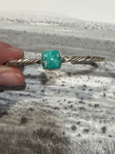 Single Stone Turquoise Cuff Bracelet | Flexible Native Made Sterling Silver