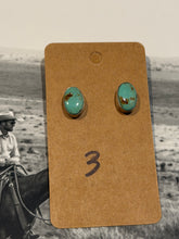 Turquoise Stud Earrings | Native Made Sterling Silver | Stamped B Begay