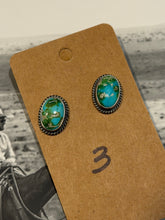 onoran Turquoise Stud Earrings | Native Made Sterling Silver | Stamped J Frank