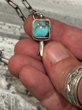 Turquoise Blossom Necklace | Sterling Silver Native Made | Stamped G Rios