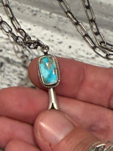 Turquoise Blossom Necklace | Sterling Silver Native Made | Stamped G Rios