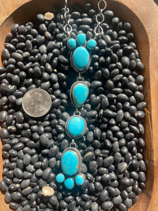 Sky Blue Turquoise Lariat Native Made