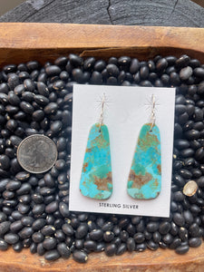 Turquoise Slab Dangle Earrings