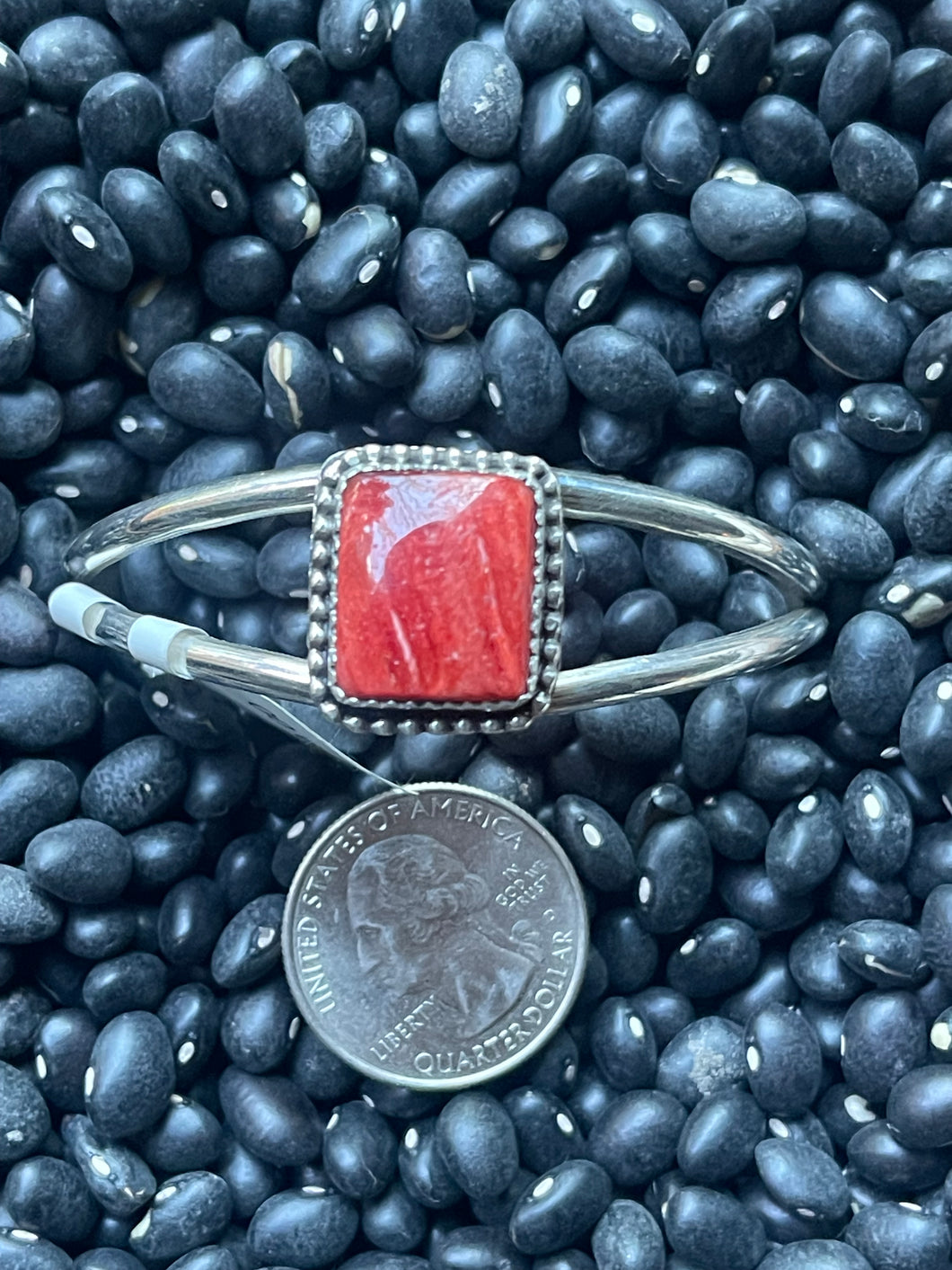 Orange Spiny Oyster Shell Sterling Silver Cuff by Rosella Paxton