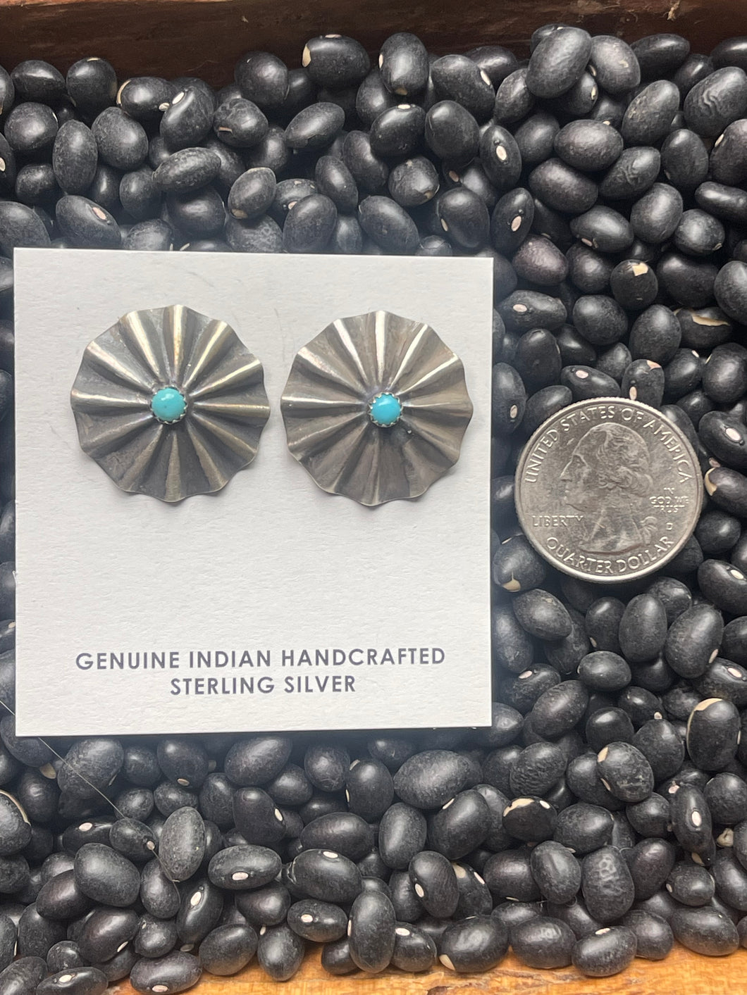 Sterling Concho with Blue Turquoise