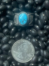 Sunshine Reeves Turquoise and Cigar Band Ring Size 7 3/4