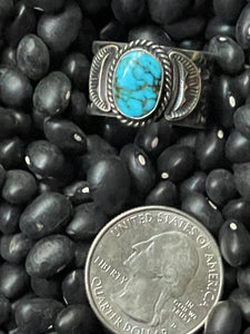 Sunshine Reeves Turquoise and Cigar Band Ring Size 8 B