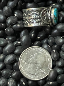 Sunshine Reeves Turquoise and Cigar Band Ring Size 8 B