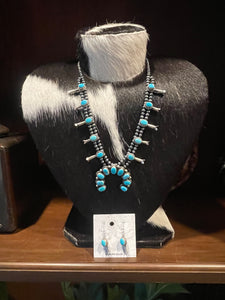 Richard Begay Squash Blossom & Earrings Set