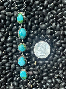 Sonoran Gold  5 Stone Lariat Native Made Necklace