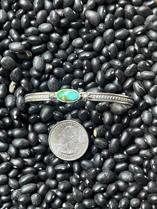 Sonoran Turquoise and Sterling Silver Cuff by Gene Delgarito - 6 in.