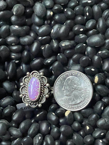 Pink Lab Opal Sterling Silver Ring by Priscilla Smith - Size 8