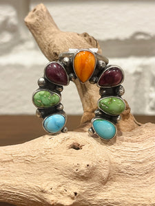 Travis J Multi Stone Naja Ring Size 8