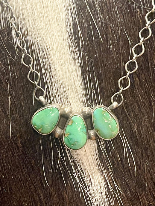 3 Stone Sonoran Gold J Frank Bar Necklace
