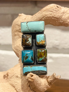 Multi Stone Bar Ring Adjustable Native Made