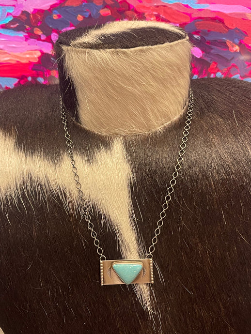 Triangle Turquoise Bar Necklace