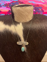 Turquoise Dangle Feather Necklace