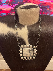 White Buffalo Mega Bar Necklace