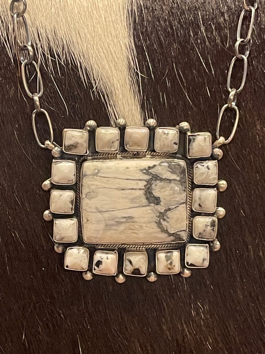 White Buffalo Mega Bar Necklace