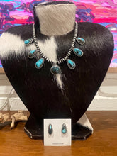 Blue Moon Saucer Statement Necklace and Earrings